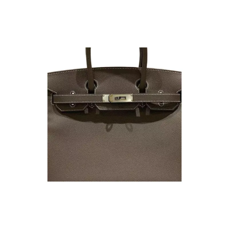 HERMES Birkin Epsom Leather Birkin Bag Handbags Women's Elephant Gray-4