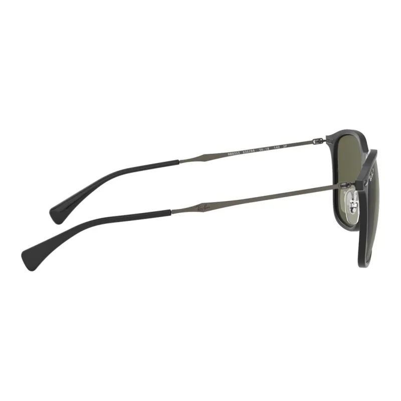 RayBan Plastic Metal Square Sunglasses Unisex Black-4
