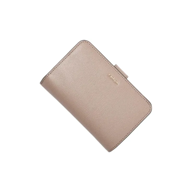 Furla Babylon Textured Leather Card Holder Wallet Regular Women's Gray-3