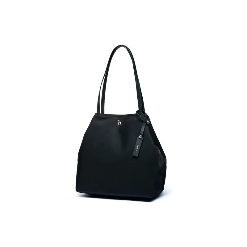 HAZZYS Fabric Tote Commute Tote Bag Single Shoulder Crossbody Handbag Large Size Women's Black/Brown/Navy Blue/Beige-8