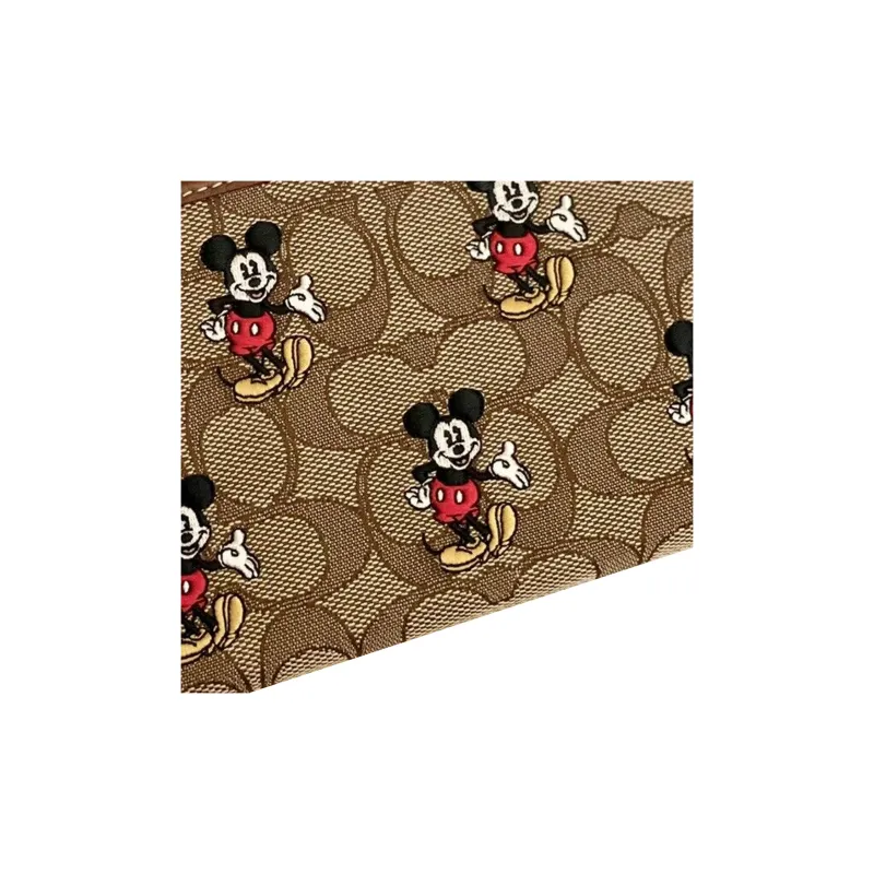 COACH Pebble Leather Wallet Trumpets Women's Brass & Khaki & Rosewood Multicolor-3