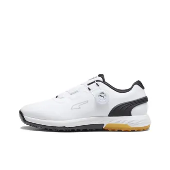 PUMA Alphacat Nitro DISC Cushioning, Wear Resistant Low Top Golf Shoes Men's White Black