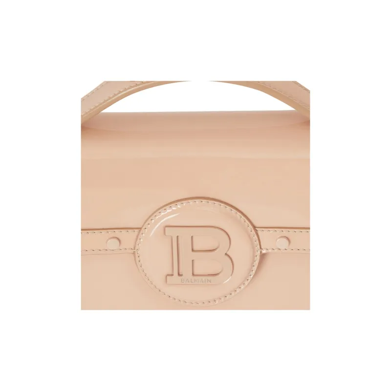 BALMAIN B BUZZ Leather Shoulder Bag Crossbody Bag Handbag Women's Beige-5