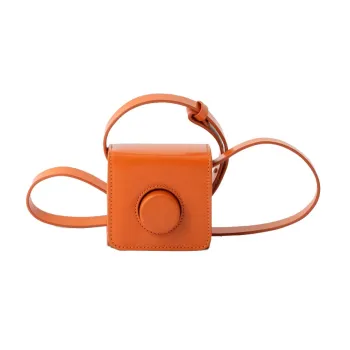 Lemaire Leather Camera Bag Shoulder Bag Crossbody Bag Mini Unisex Autumn Orange