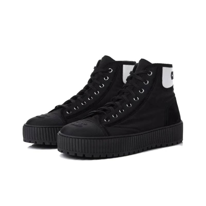 CHANEL High Top Stylish Skateboarding Shoes Women's Black-1