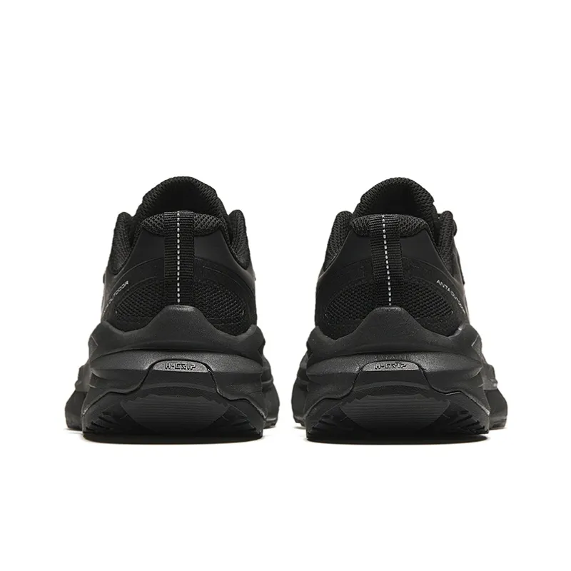 Anta Exploring The Forest Cushioned Wear Resistant Slip Resistant Low Top Running Shoes Women's Black White-3