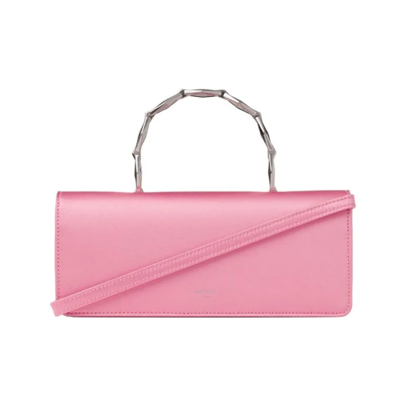 Jimmy Choo Diamond Satin With Box Calfskin Baguette Bag Handbag Women's Candy Pink-2