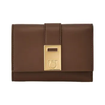 FERRAGAMO Palm Calfskin Wallet Women's Clay Lapis Lazuli Mix