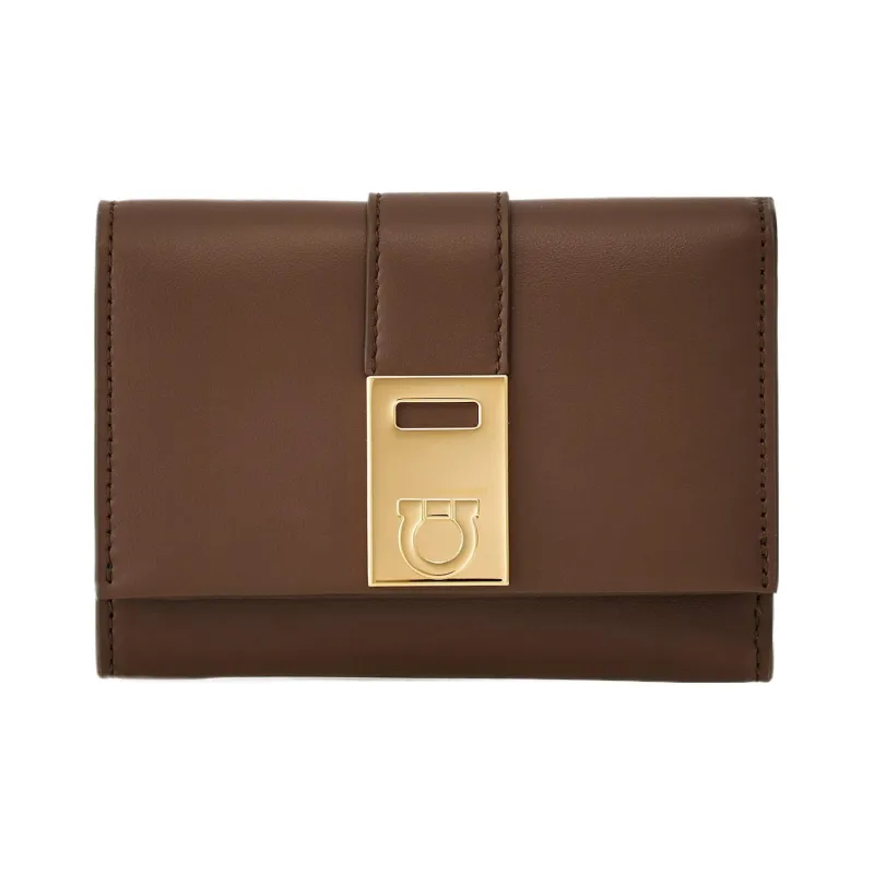 FERRAGAMO Palm Calfskin Wallet Women's Clay Lapis Lazuli Mix-0