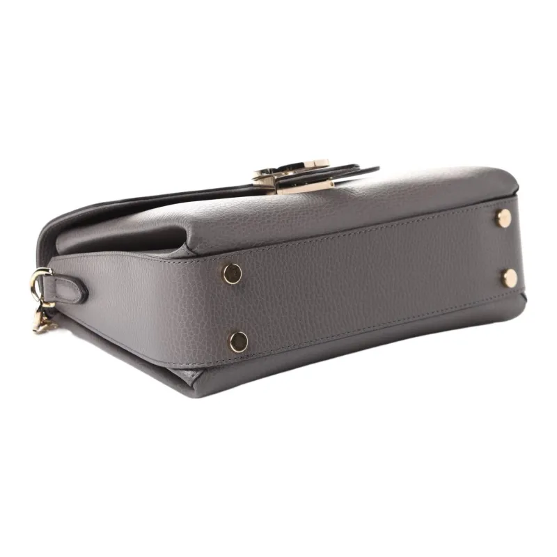 GUCCI Leather Messenger Bag, Trunk Bag, Handbag, Shoulder Bag, Crossbody Bag Tubas Women's Gray-3
