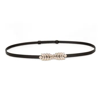 Youyoulan Decoration Waist Chain With Dress Trendy Skirt Slim Cow Leather Leather Belts Women's Width 1cm