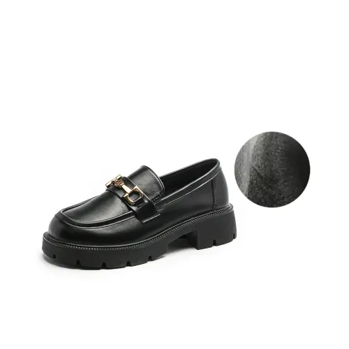 EXULL Q Loafers Women's Low-Top Black/Beige