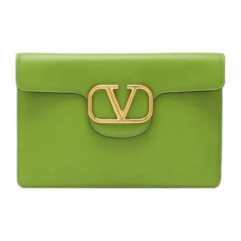 Valentino Leather Envelope Bag Clutches Women's Green