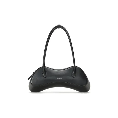 Omentar Cow Leather Controller Baguette Bag One Shoulder Handbag Medium Size Women
s Zijiang Black/White