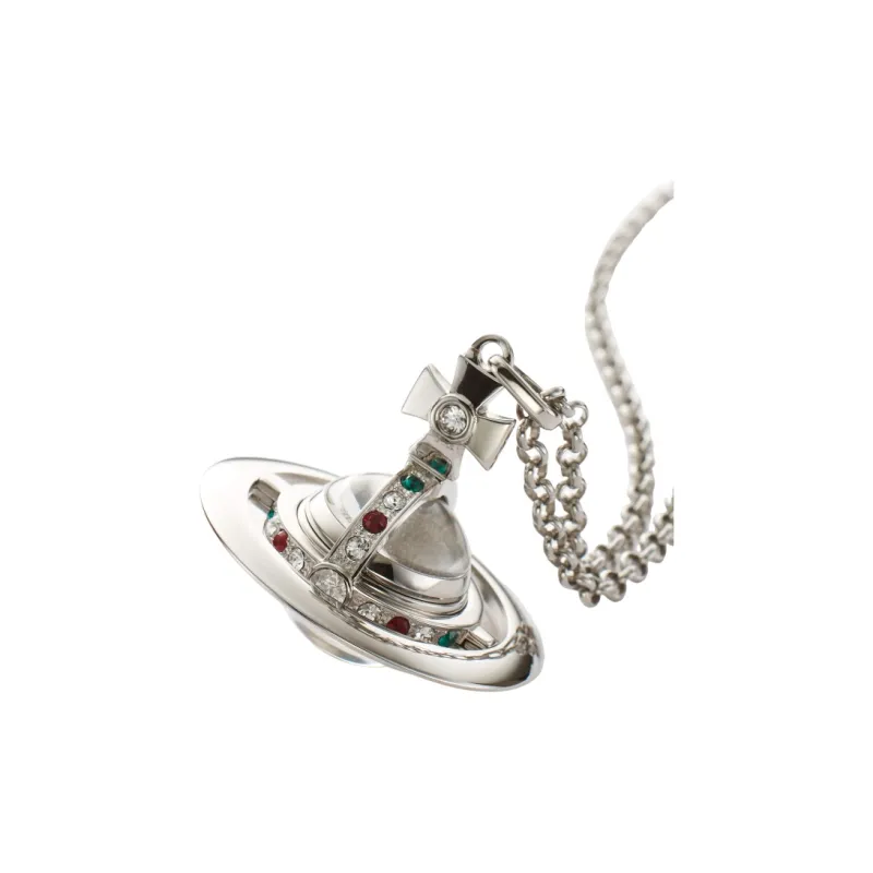 Vivienne Westwood Swarovski Crystal Necklaces Unisex Silver-3