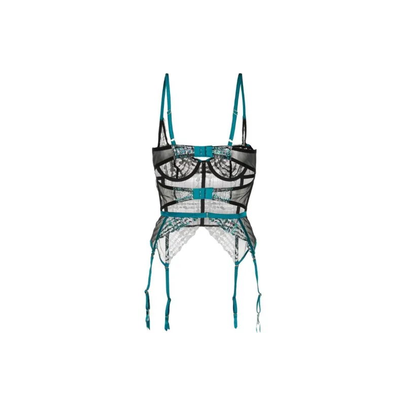 Fleur Du Mal Gabrielle Embroidered Garter Basque-1