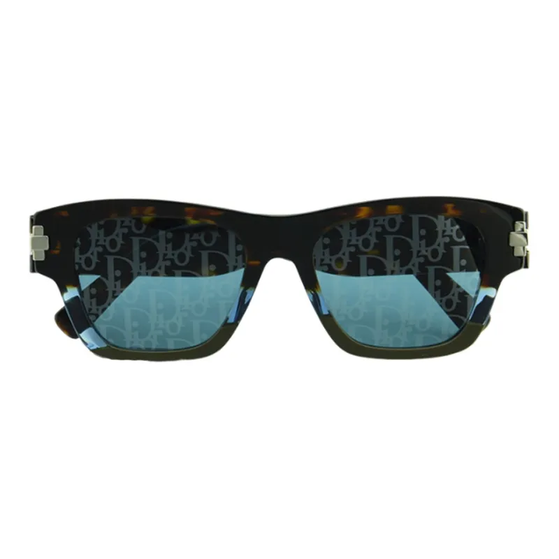 DIOR Plate Frame Square Sunglasses Men's Black-1
