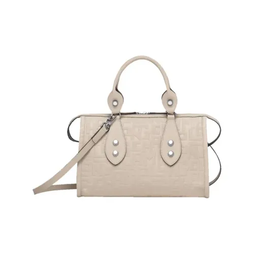 LONGCHAMP La Voyageuse Large Cow Leather Shoulder Bag Crossbody Bag Handbag Women's Pink White