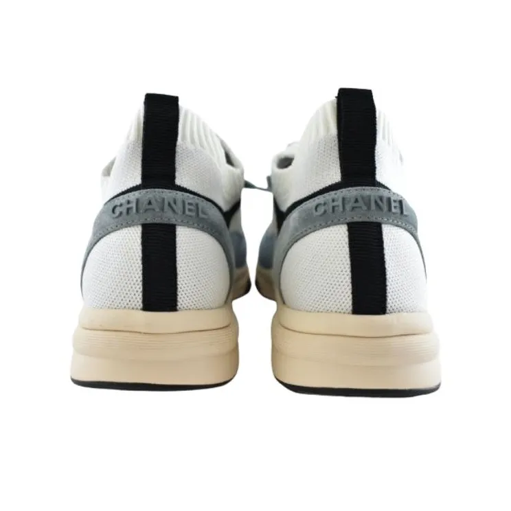 CHANEL Low Top Casual Shoes Women's White Blue-3