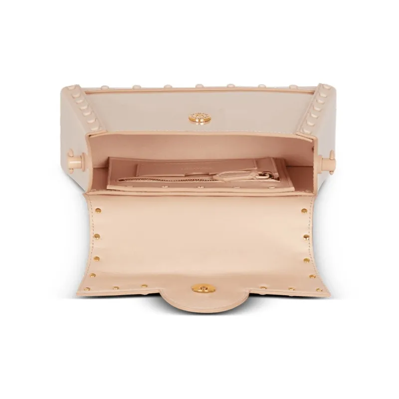 BALMAIN B BUZZ Leather Shoulder Bag Crossbody Bag Handbag Women's Beige-2