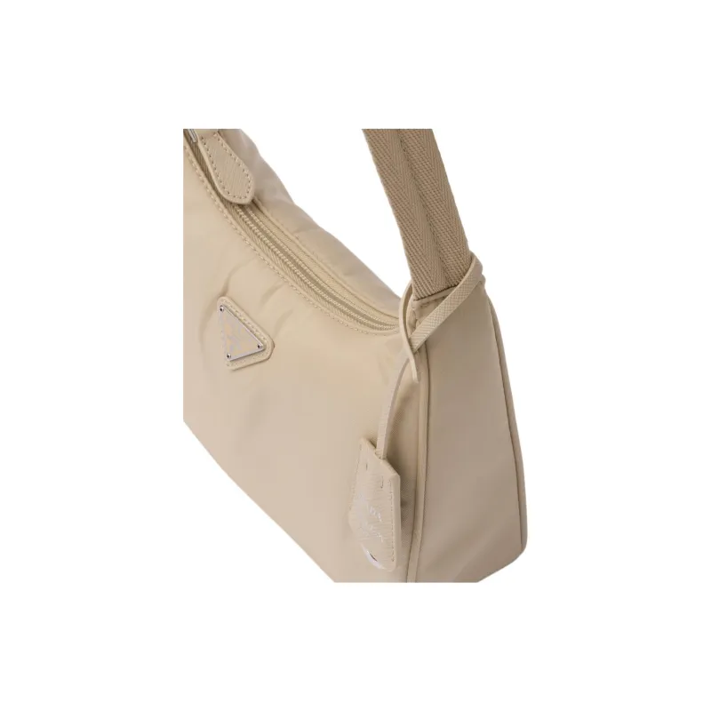 PRADA Re Edition Recycled Nylon Handbag Mini Women's Desert Beige-5