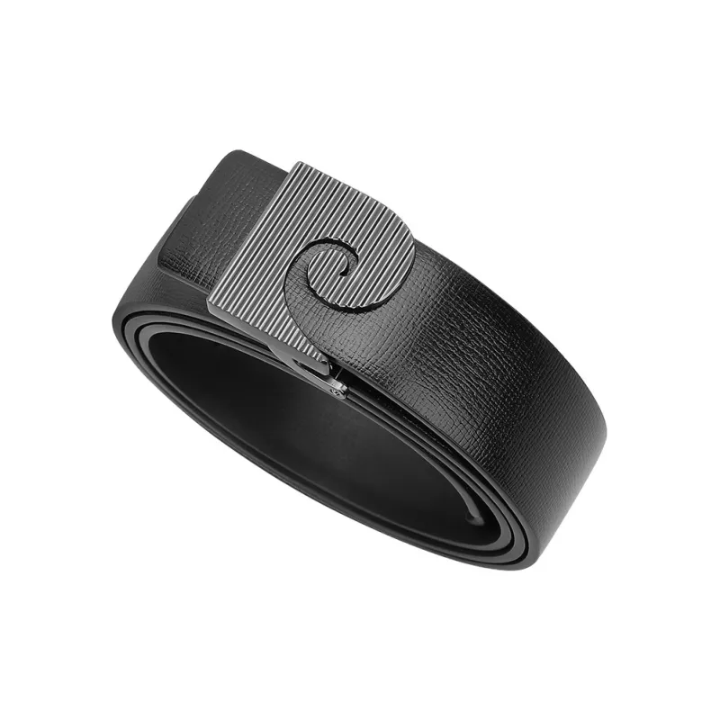 PIERRE CARDIN Business, Casual, Plate Buckle Cow Leather Belts Men's Black Width 3.5cm-2