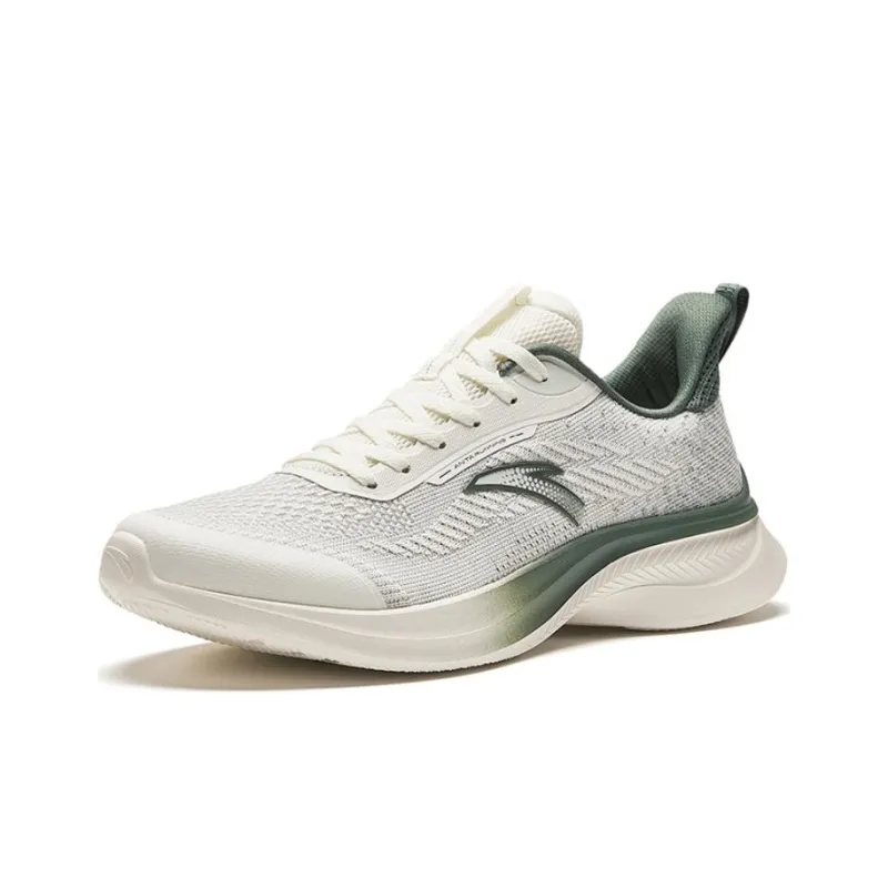 Anta Interclouds Cushioning, Lightweight, Breathable Low Top Running Shoes Men's White Green-1