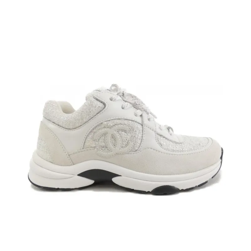 CHANEL Low Top Sports Casual Shoes Women's White-1