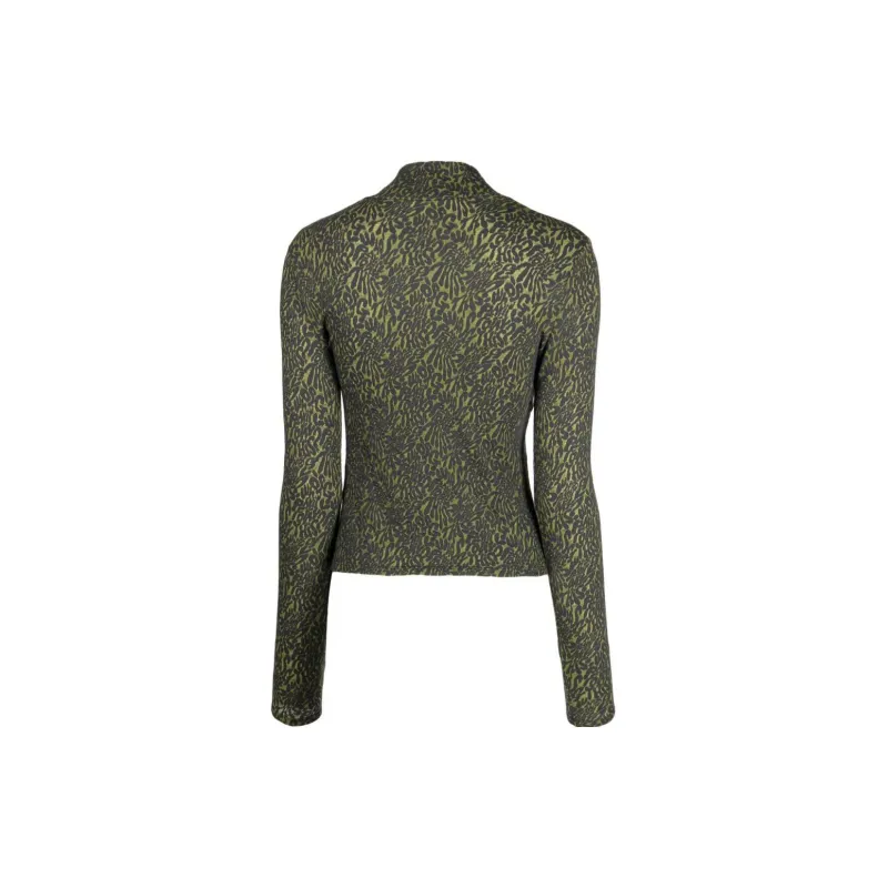 ECKHAUS LATTA Shrunk Mock-neck Cotton Blend Top-1