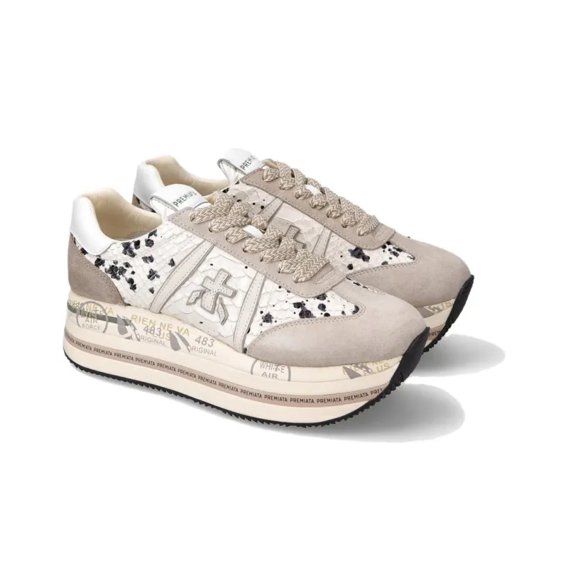 PREMIATA Low-Top Casual Shoes Women's Gray Brown-3