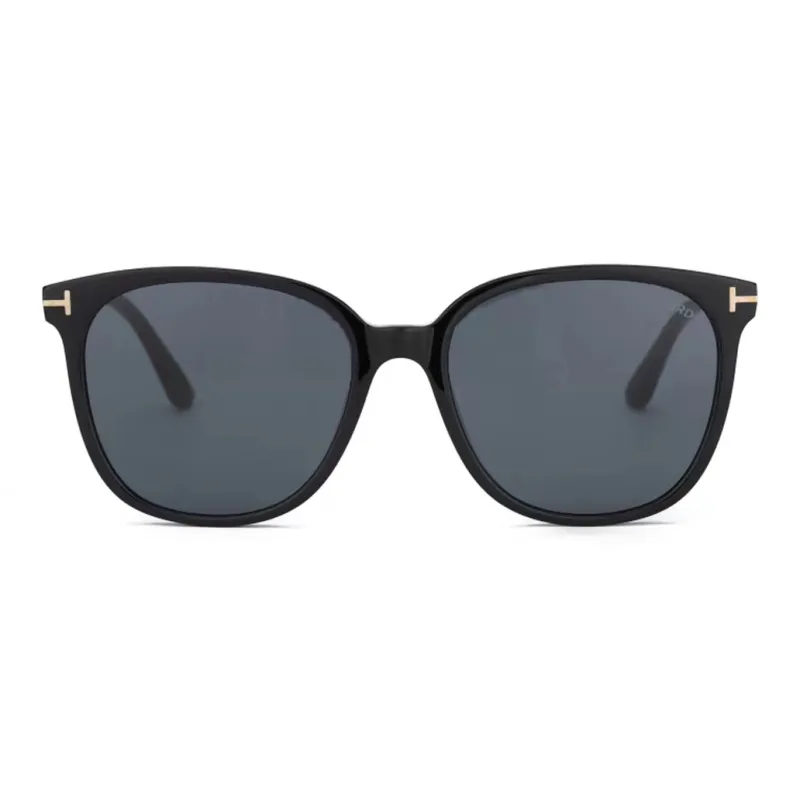 TOM FORD Plate Frame Irregular Shape Sunglasses Unisex Black-2