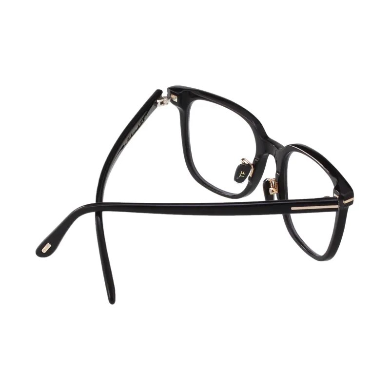 TF Alloy Acetate Square Eyeglass Frames Unisex Black-3