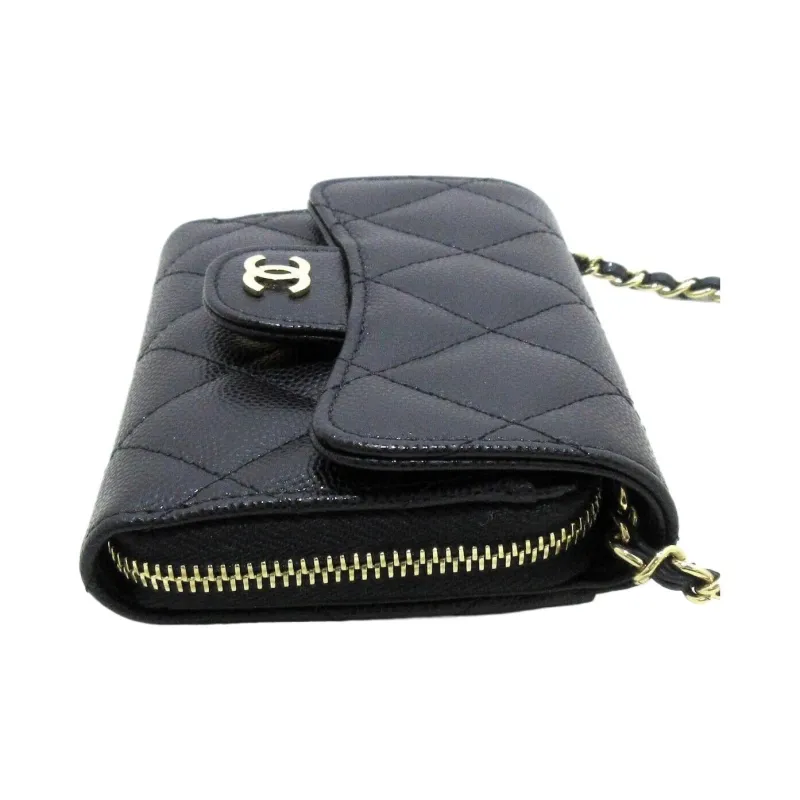 CHANEL Caviar Calfskin Shoulder Bag, Crossbody Bag, Wallet Women's Black-2