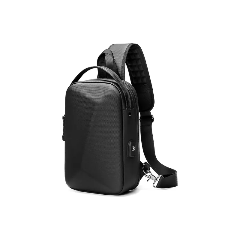 ROSEROOEN Fabric Shoulder Bag Crossbody Bag Backpack Sling Bag Regular Unisex Black-1