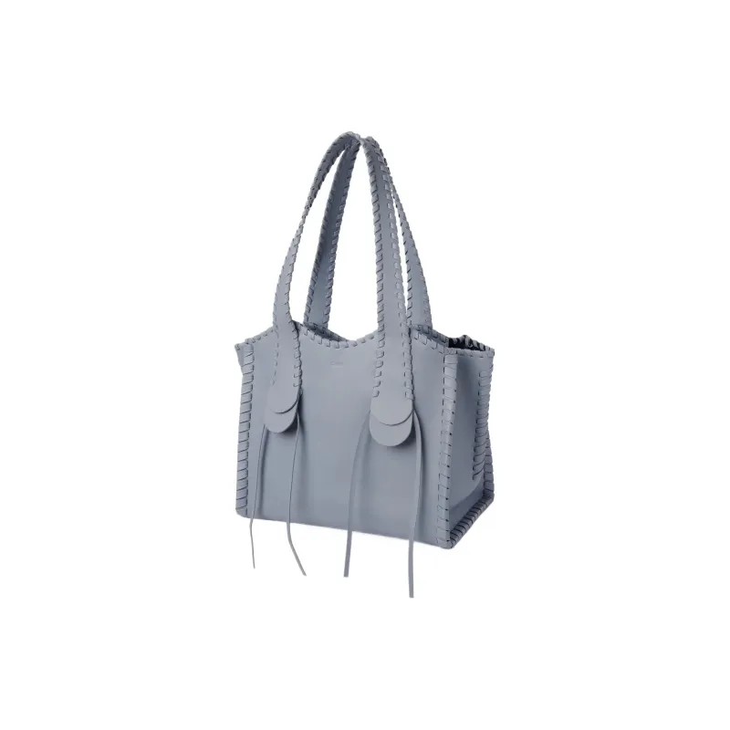 Chloe Mony Calfskin Tote Bag Shopping Bag Handbag Medium Size Women's Storm Blue-1