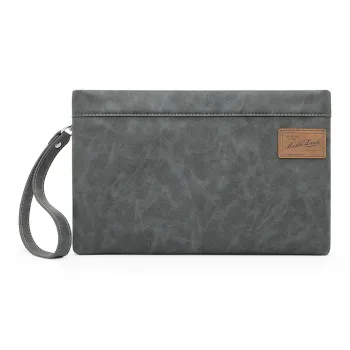 MashaLanti Synthetic Leather Shoulder Bag, Handle Bag, Clutch Regular Men's Smoke Gray
