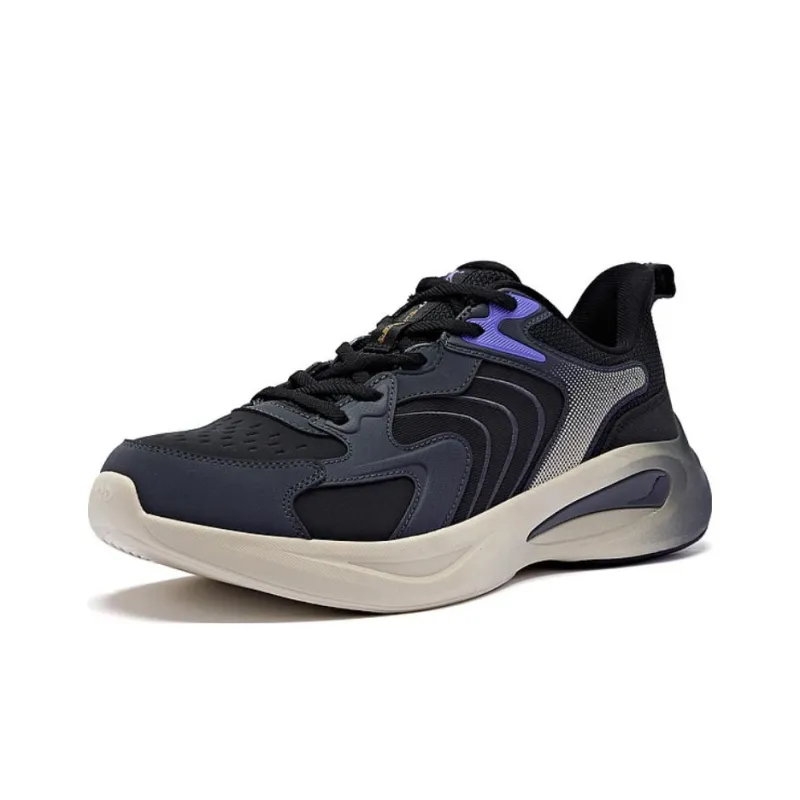 QIAODAN Slip Resistant Running Shoes Men's Gray Black-2