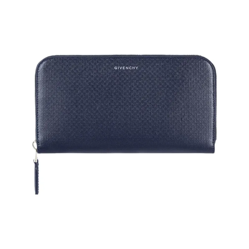 GIVENCHY Calfskin Wallet Men's Marine Blue & Black-0