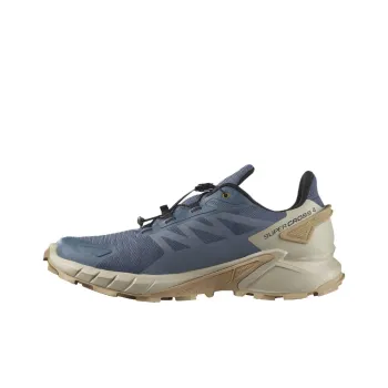SALOMON Supercross 4 Cushioning Low Top Running Shoes Men's Blue Beige