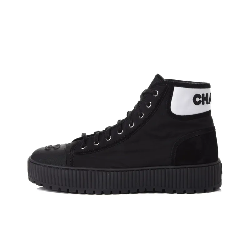 CHANEL High Top Stylish Skateboarding Shoes Women's Black-0
