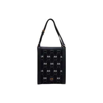 PINKO Leather Tote Bag, Shopping Bag, Shoulder Bag, Handbag Mini Women's Black