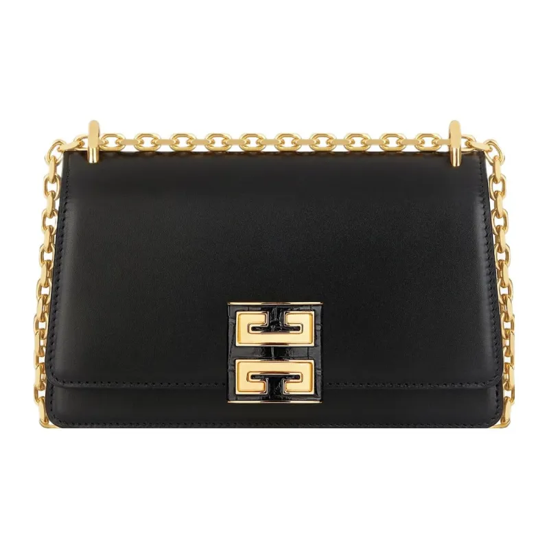GIVENCHY Calfskin Shoulder Bag Crossbody Bag Small Size Women's Black-0