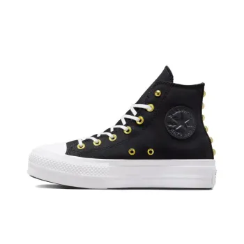 Converse Chuck Taylor All Star Lift Platform Star Studded 'Black White Gold' Women's