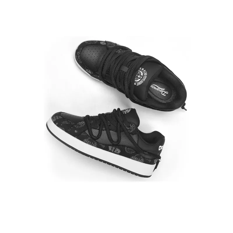 DoraemonA Box Limited Edition Puffy Shoes Low-Top Skateboard Shoes Unisex-6