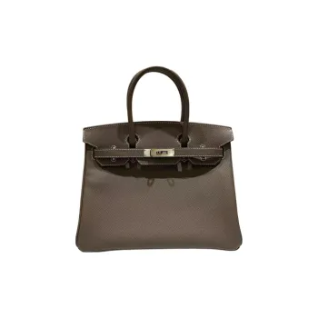 HERMES Birkin Epsom Leather Birkin Bag Handbags Women's Elephant Gray
