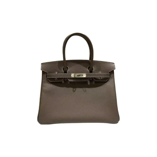 HERMES Birkin Epsom Leather Birkin Bag Handbags Women's Elephant Gray