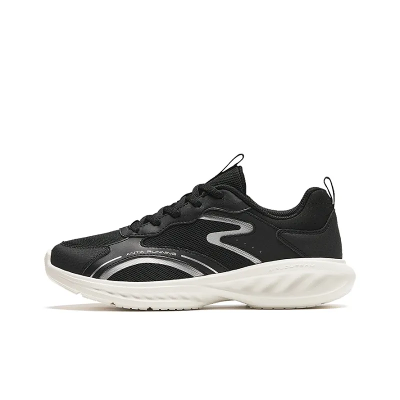Anta Cushioning Wear Resistant Low Top Running Shoes Women's Black Silver-0