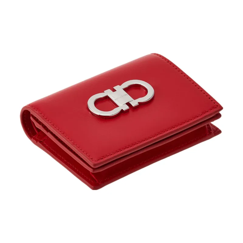 Ferragamo Gancini Compact Wallet Red-1