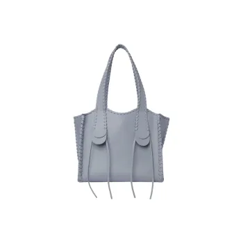 Chloe Mony Calfskin Tote Bag Shopping Bag Handbag Medium Size Women's Storm Blue