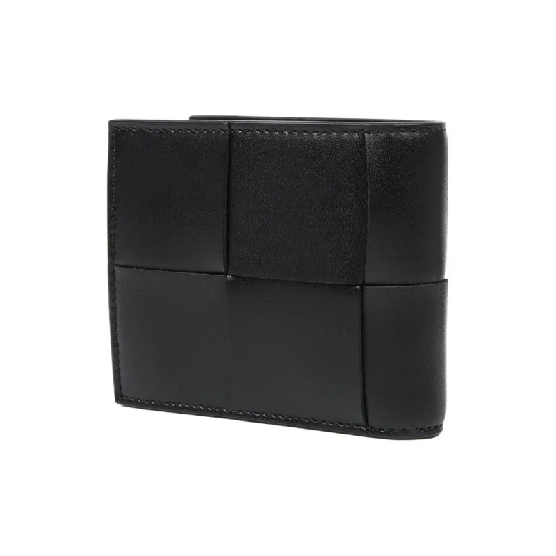 Bottega Veneta Cow Leather Coin Purses Wallets Men's Black-2